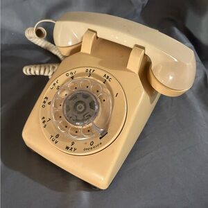 Vintage Rotary Dial Telephone in Cream